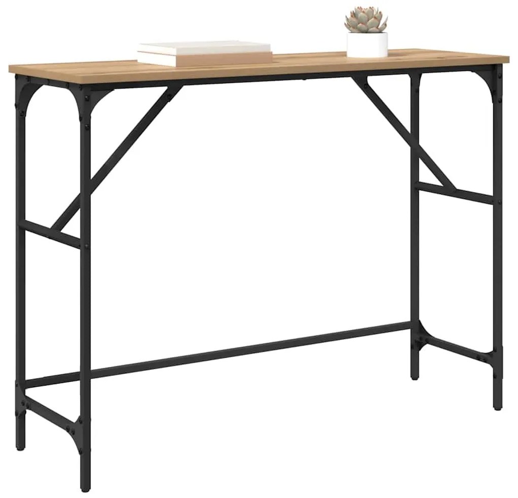 vidaXL Konzolasztal Artisan tölgy 100 x 32 x 75 cm Faanyag