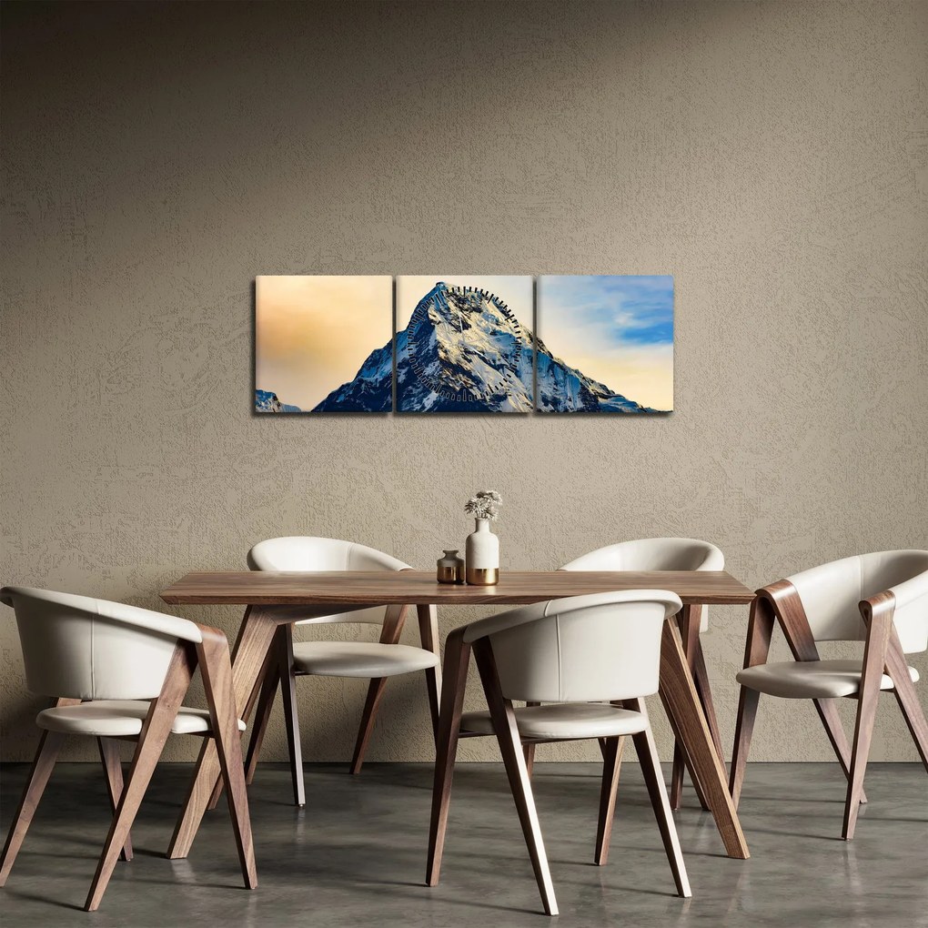 Havas hegyek képe, Nepál (órával) (90x30 cm)