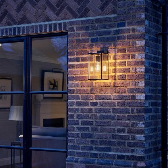 ASTRO LIGHTING 1354004 BOKSZ Klasszikus Kültéri Fali Lámpa Fekete, Átlátszó E27 IP23