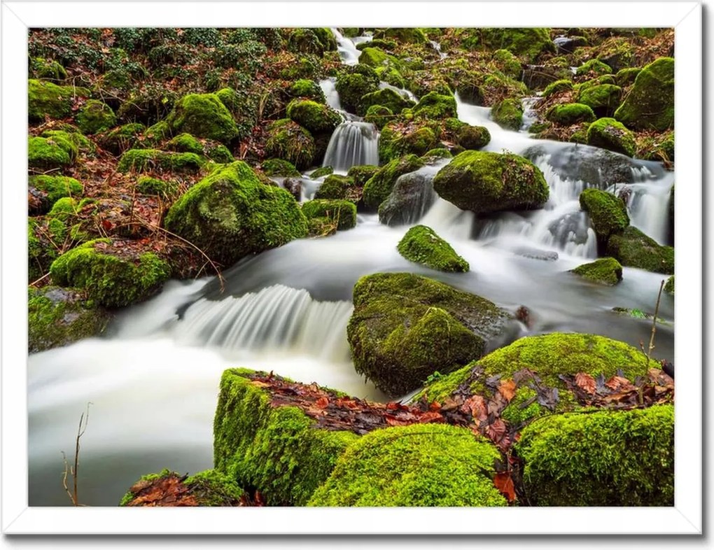 Poszterek keretben 40x30 Hegyi tájkép patakkal a hegyekben