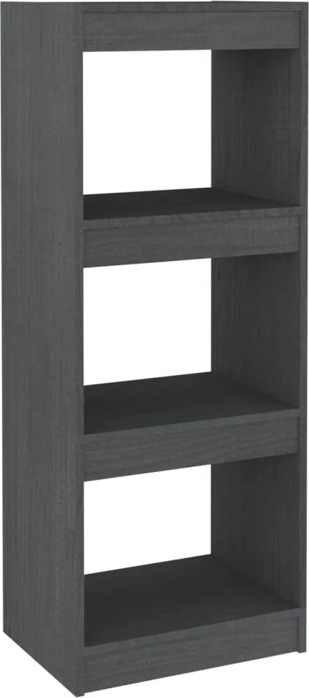 vidaXL szürke tömör fenyőfa könyvszekrény/térelválasztó 40x30x103,5 cm