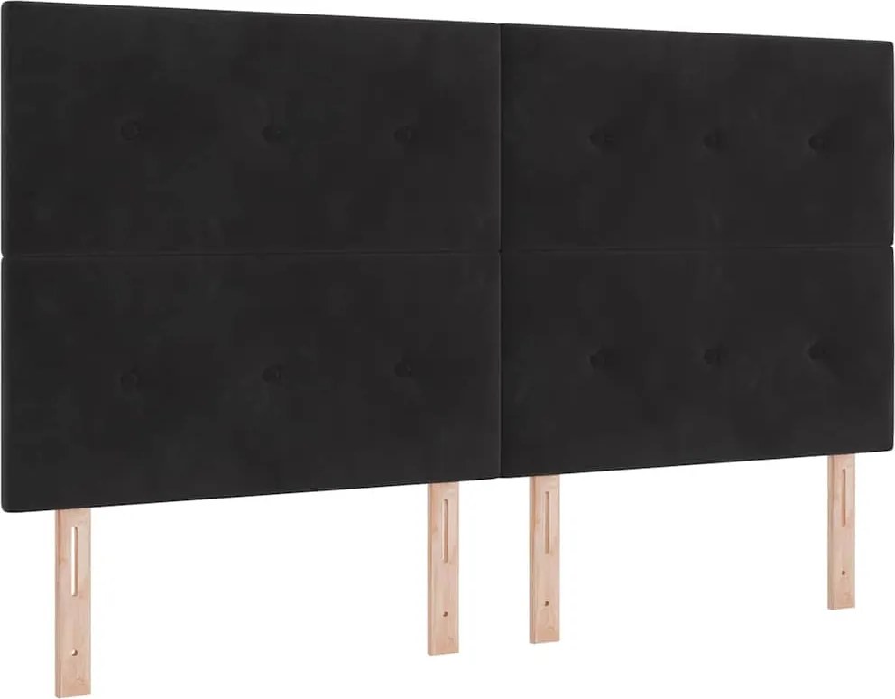 vidaXL LED Box Spring Ágy matracmal Fekete 180 x 200 cm szövet