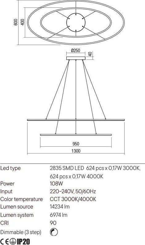 REDO 01-3343 LEO Modern Led Függesztett Lámpa LED IP20