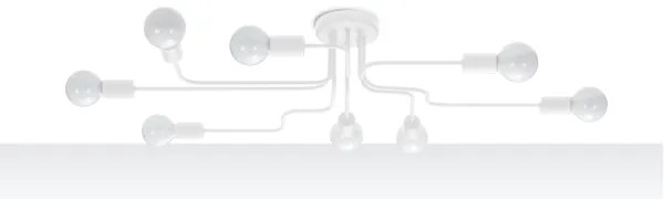 Sollux SL.1444 - Felületre szerelhető csillár VECTOR 8xE27/15W/230V fehér