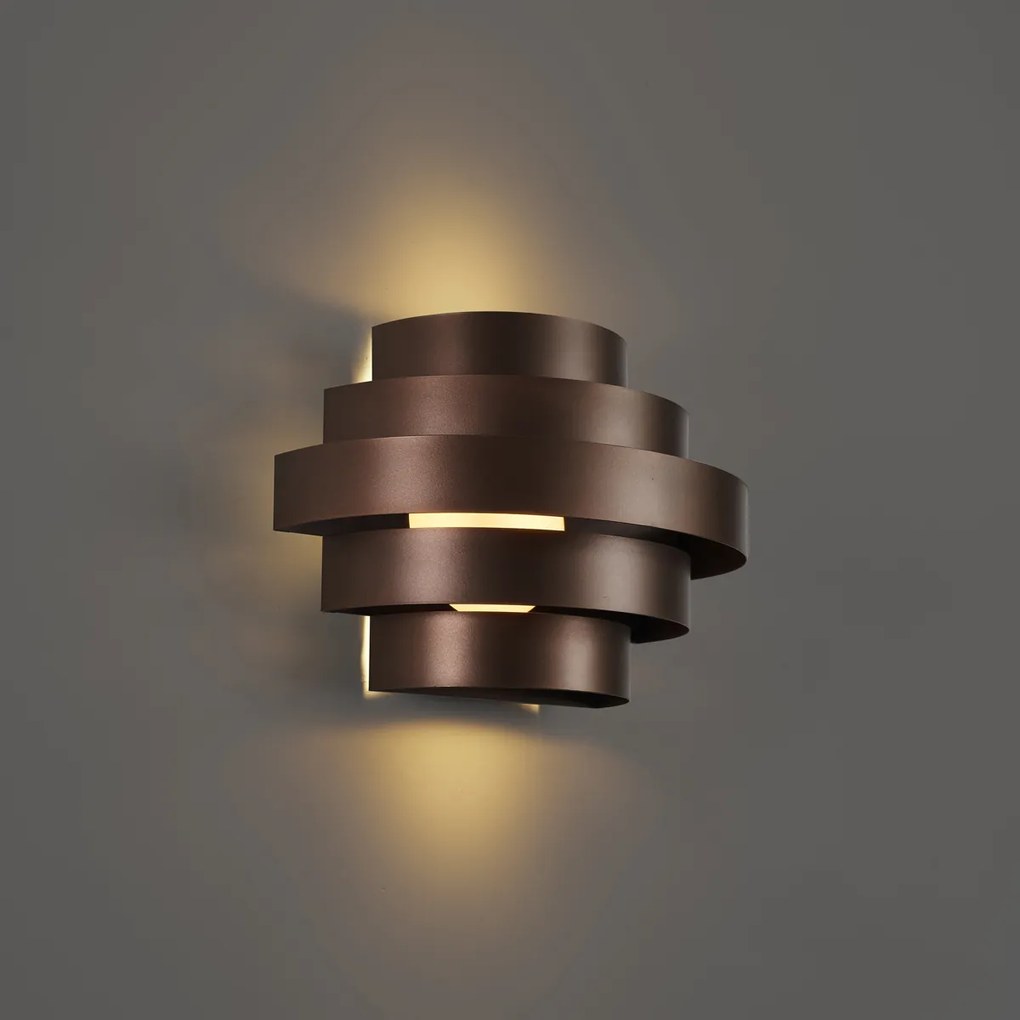 Modern fali lámpa bronz LED-del, 3 fokozatban dimmelhető - Lines