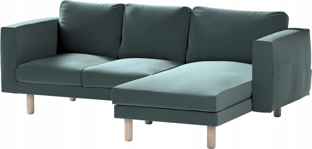 Dekoria Norsborg 3 személyes kanapé huzat Ikea székkel zöld