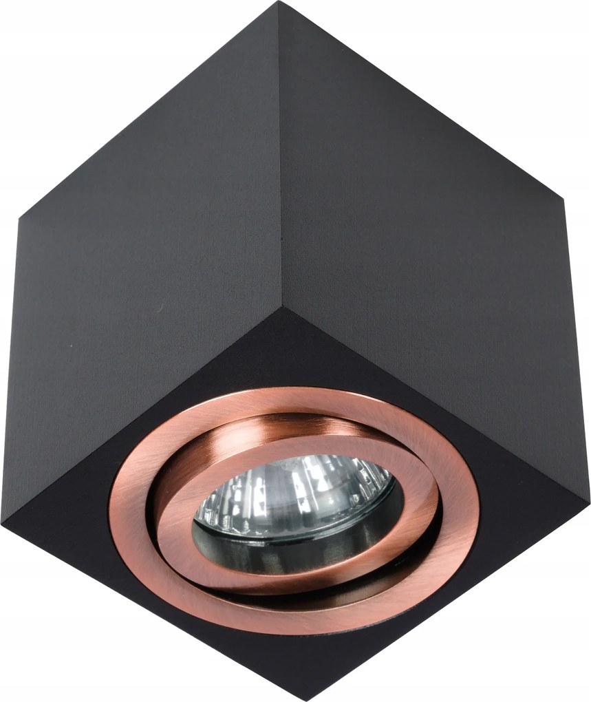 Falra Szerelhető Négyzet Lámpatest Fekete Réz GU10 MR16 Fekete Réz
