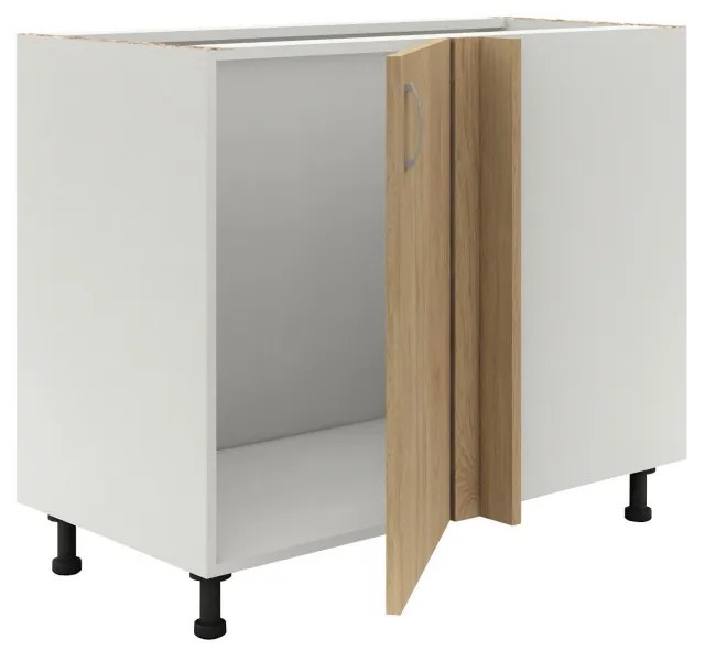 Benita 1 ajtós Alsó konyhaszekrény Természetes fa-Fehér 98x50x80 cm N