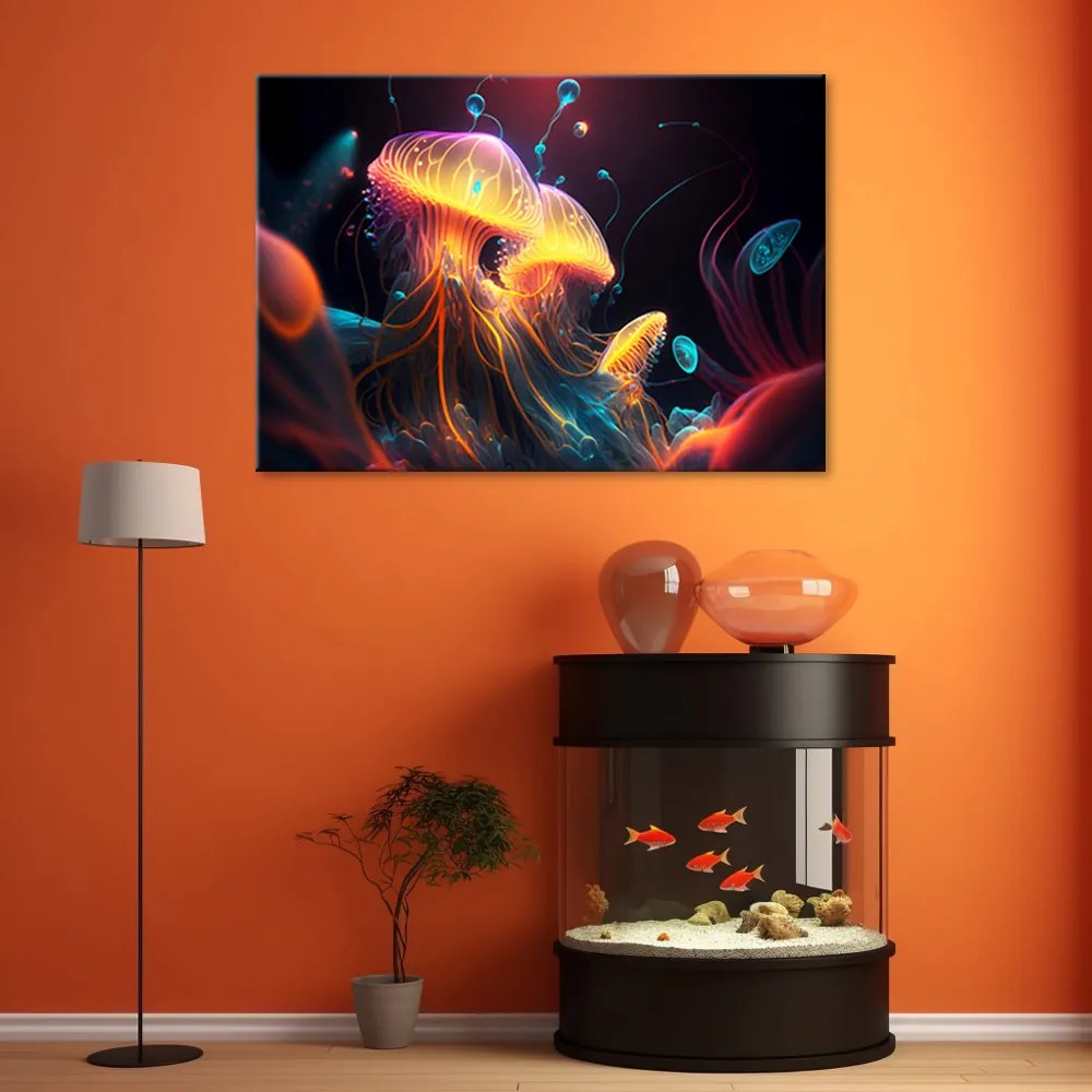 Gario Vászonkép Tűz medúzák Méret: 90 x 60 cm