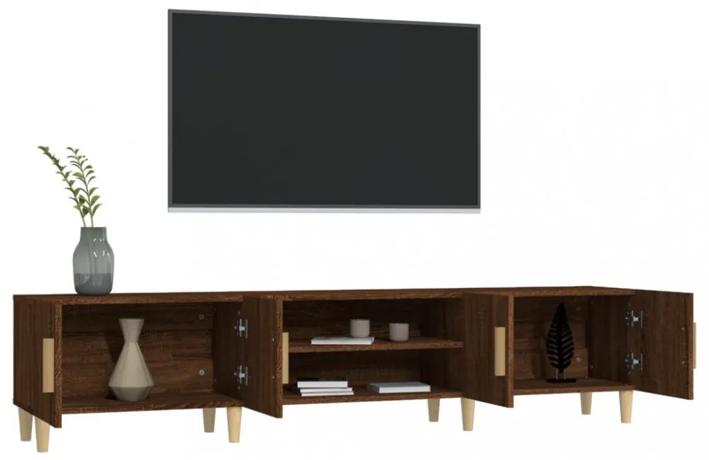 barna tölgy színű szerelt fa TV-szekrény 180x31,5x40 cm