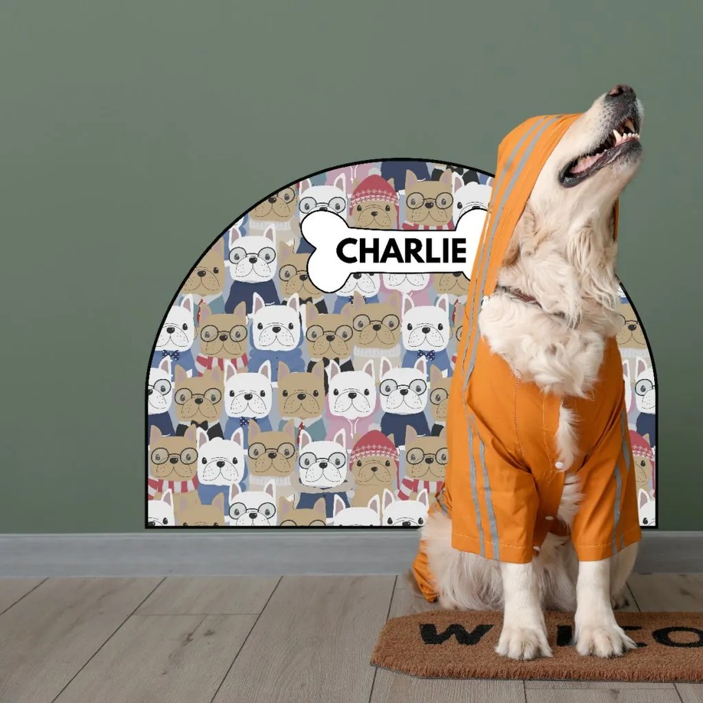 PIPPER. Védő textil falmatrica – Ív – Bulldogok Méret: 83x60cm, Indíték: névvel