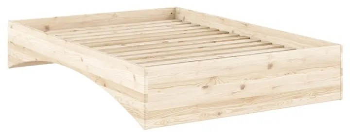 Natúr színű borovi fenyő franciaágy ágytámla nélkül 140x200 cm Orbit – Karup Design