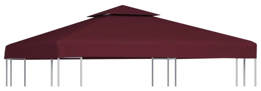 bordó kétszintes pavilon tetőponyva 310 g/m², 3 x 3 m
