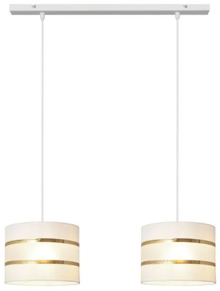 Csillár zsinóron HELEN 2xE27/15W/230V fehér/arany