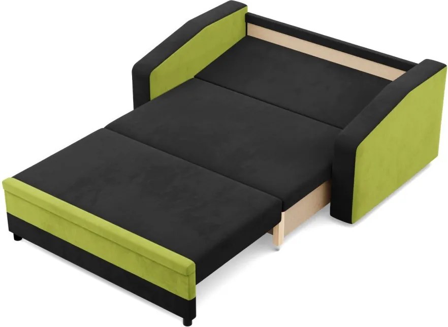 Hewlet kanapé, szövet anyag, fekete - zöld