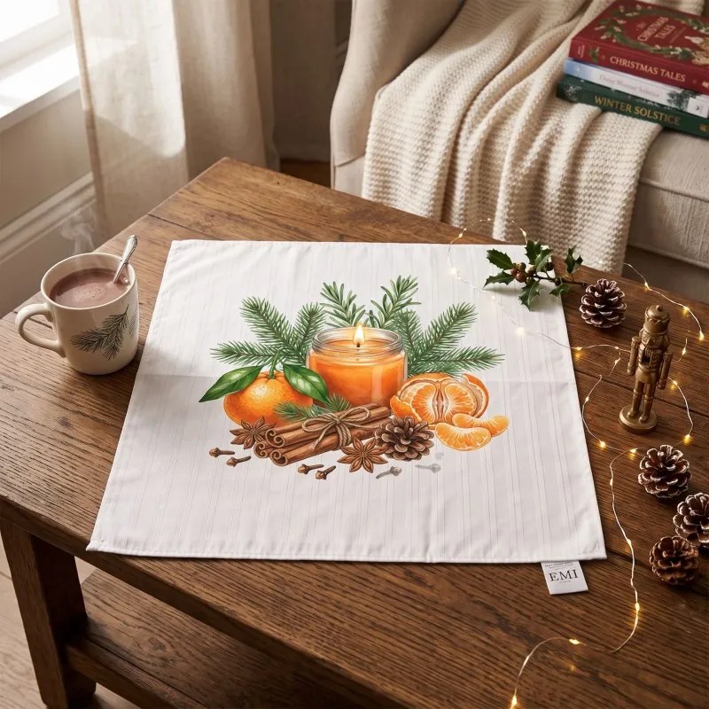 EMI Winter Mandarin damaszt terítő 40x40 cm