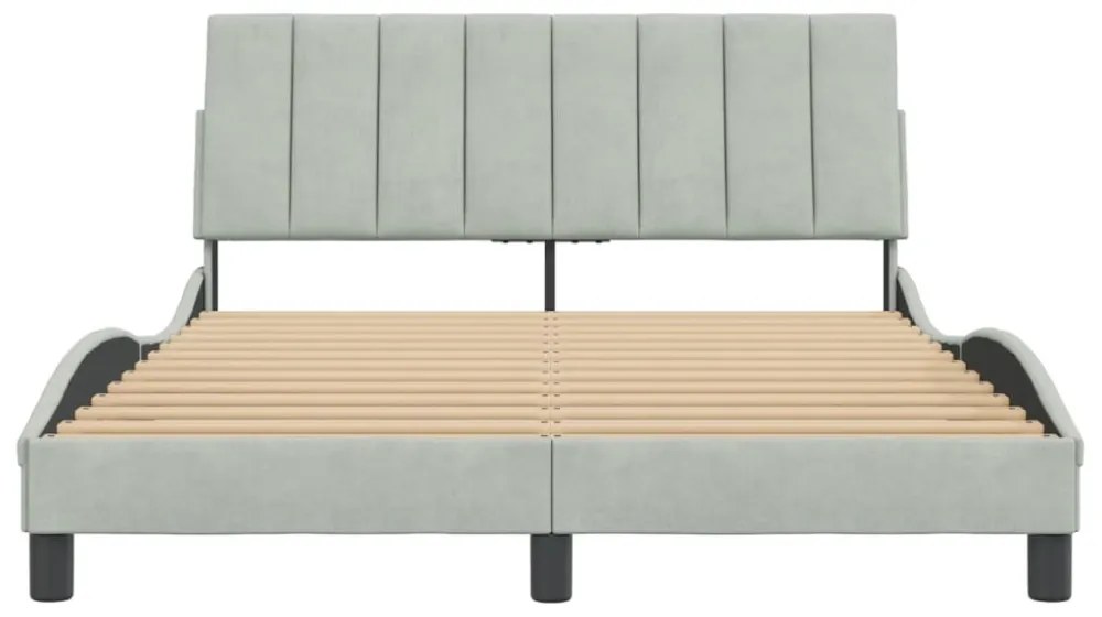 világosszürke bársony ágykeret matrac nélkül Hanko 140x200 cm