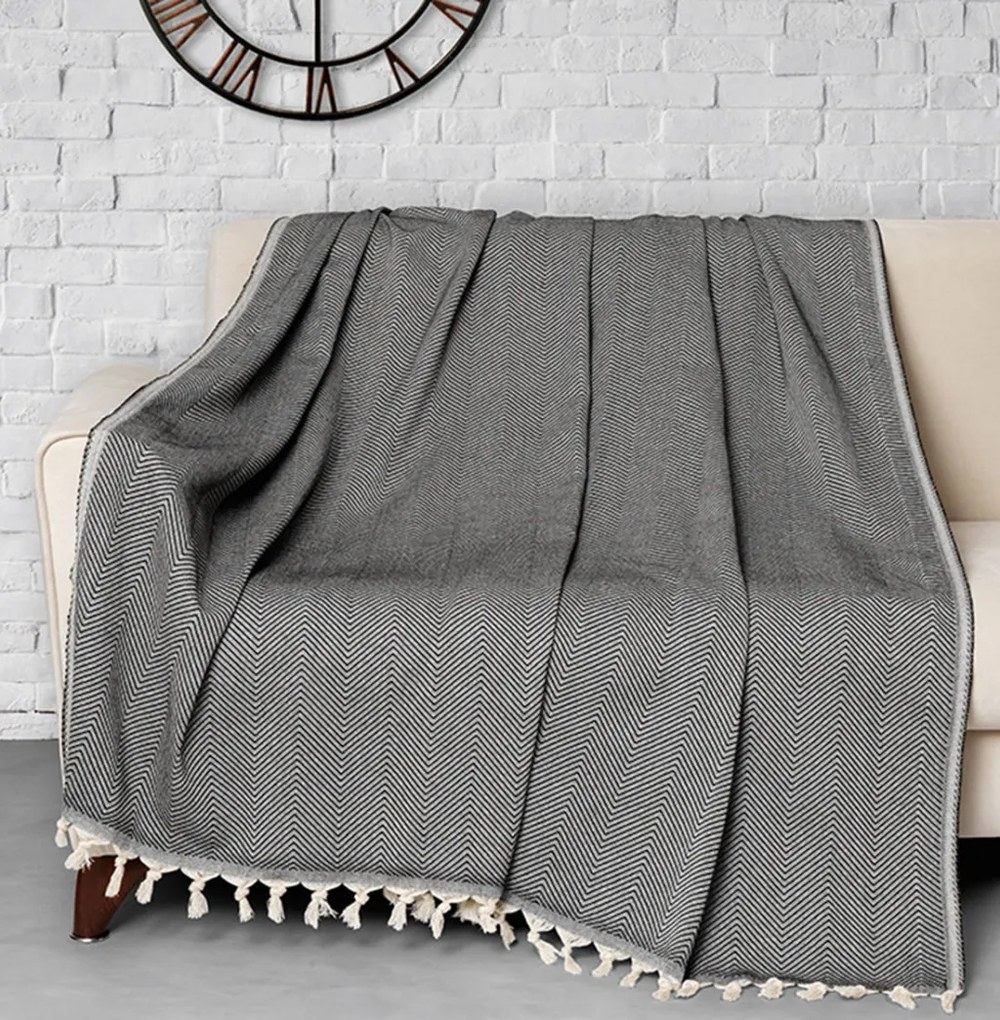 Trendy kanapévédő 170 × 230 cm, fekete