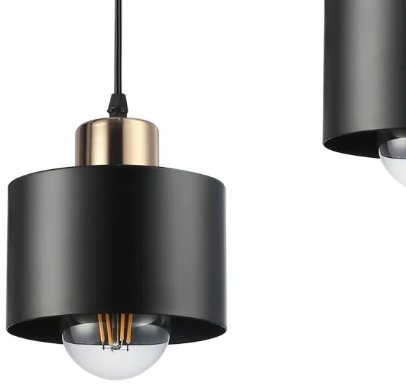 Csillár zsinóron 3xE27/35W/230V fekete/arany