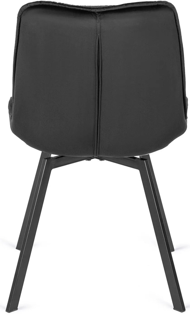 Bézs Bársony Forgó Étkezőszék Fekete Színben. MARCO