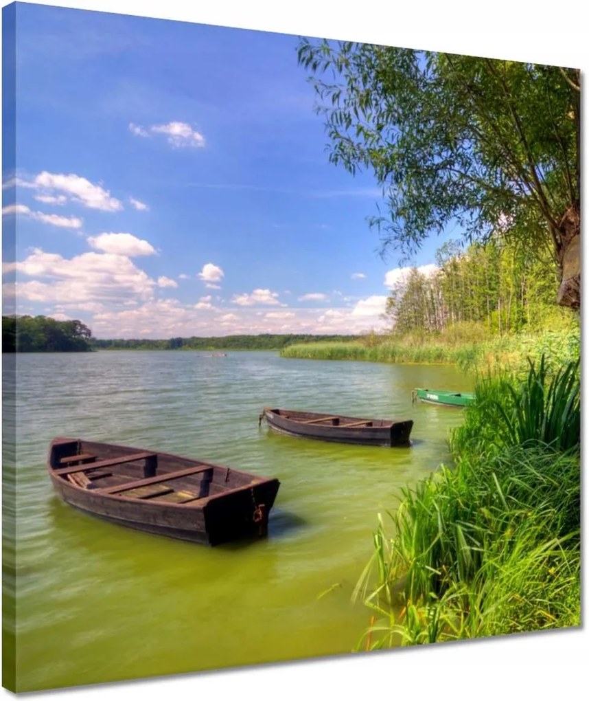 Vászonkép 40x40 Tó Csónakok Tájkép
