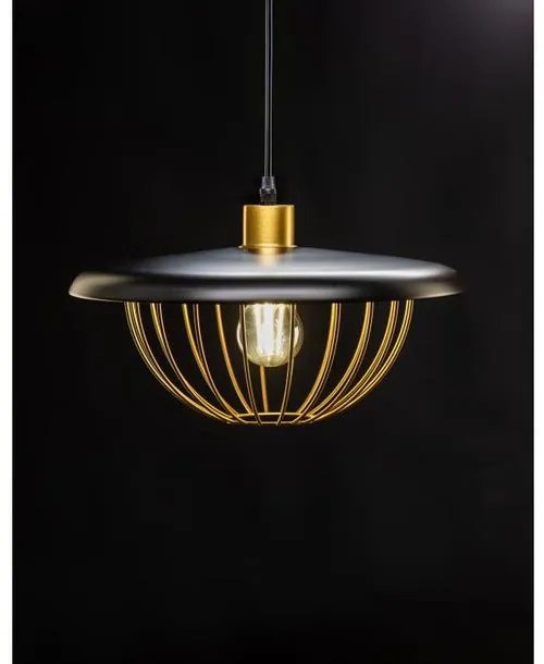 Lámpa Mennyezeti lámpatest TULIP,3444,AC220-240V,50/60Hz,1*E27,IP20,átmérő 36cm,egyes,fekete/arany