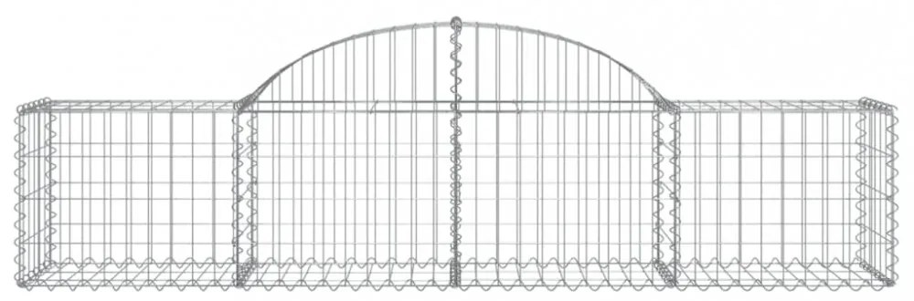 2 db íves horganyzott vas gabion kosár 200x50x40/60 cm