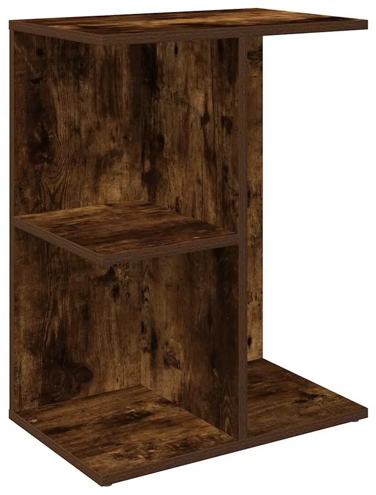 2 db füstös tölgy színű szerelt fa éjjeliszekrény 46,5x29x61 cm