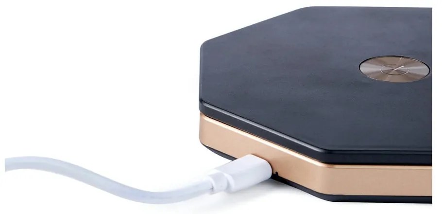 Fekete USB fénydekoráció ø 12 cm Twist Hexagon – Gingko