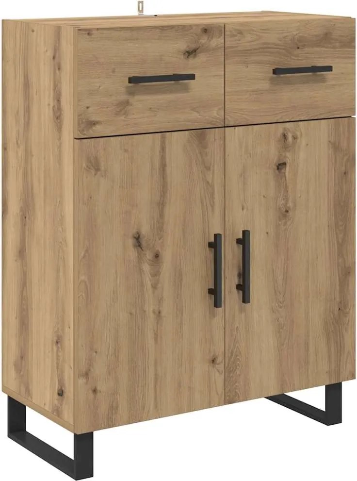 vidaXL Széf fiókkal Artisan tölgy 69,5 x 34 x 90 cm Faanyag