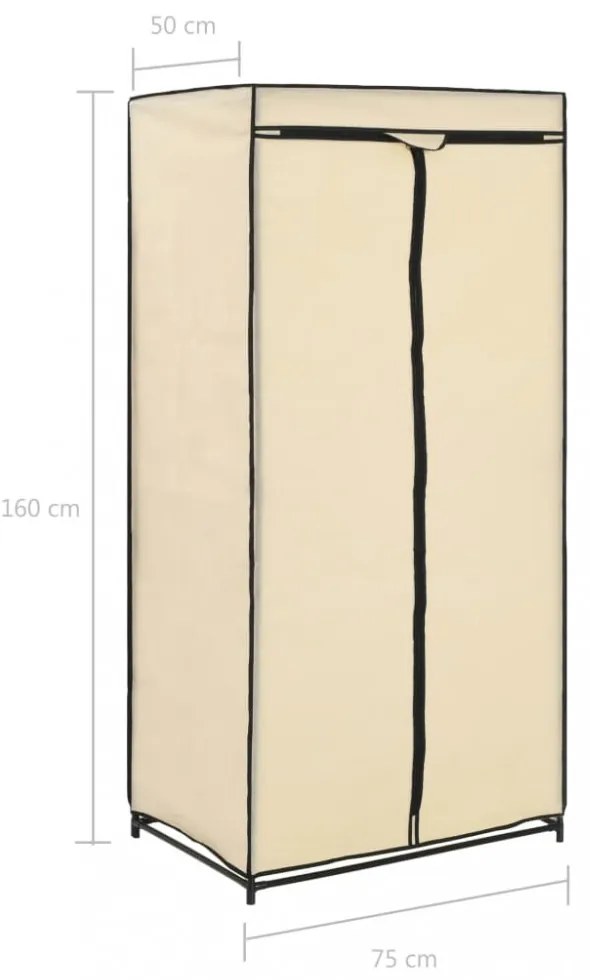 2 db krémszínű ruhásszekrény 75 x 50 x 160 cm