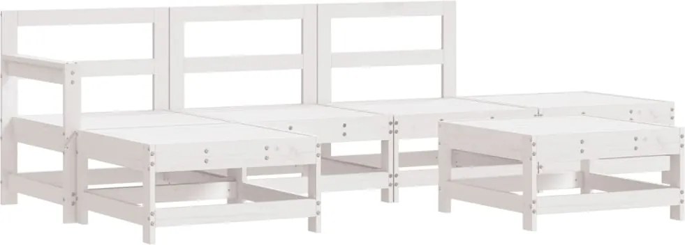 vidaXL 6 részes fehér tömör fenyőfa kerti ülőgarnitúra