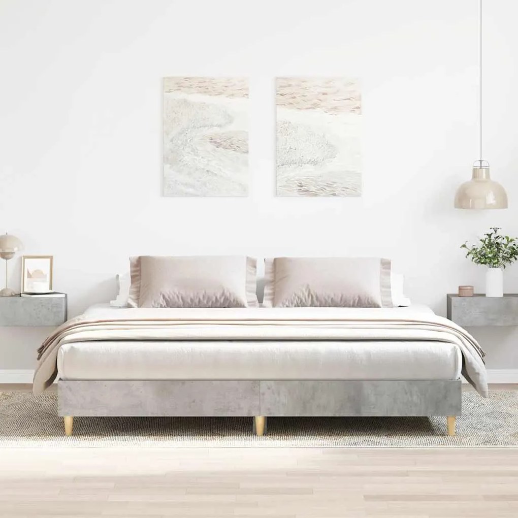 betonszürke szerelt fa ágykeret matrac nélkül 160x200 cm