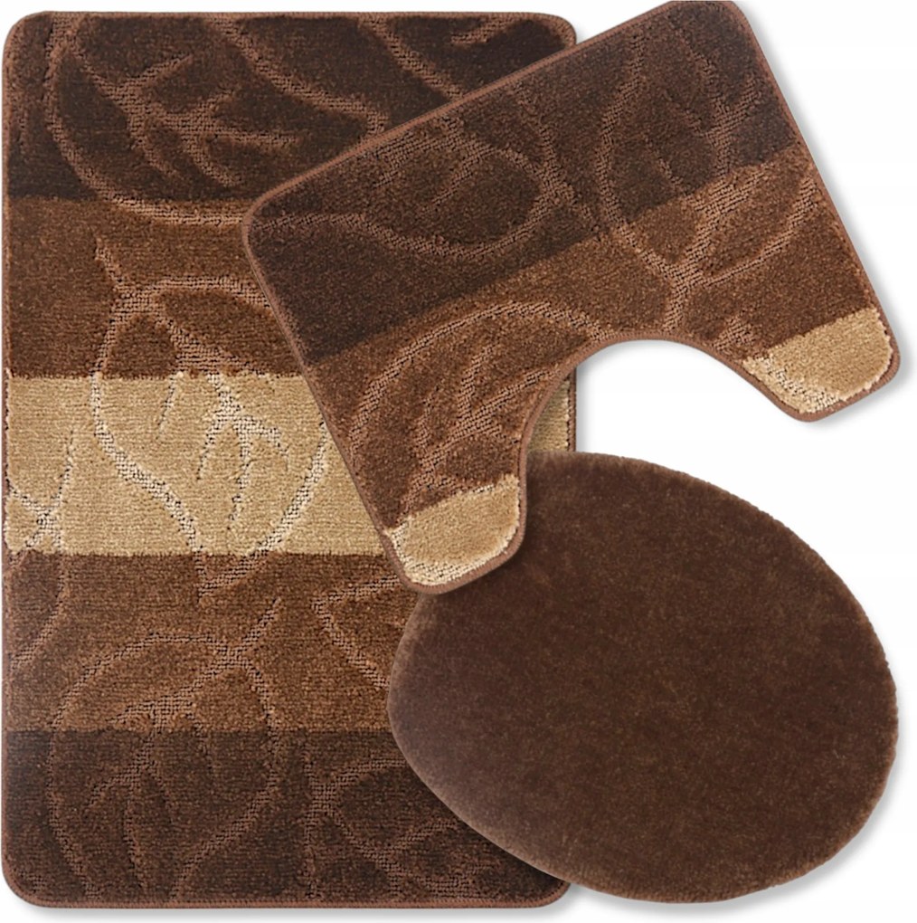 Fürdőszobaszőnyeg Csúszásgátló Nagy Barna 50X80 Szett 3 db Puha
