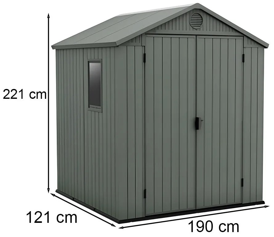 Darwin 6x6 műanyag kerti ház zöld