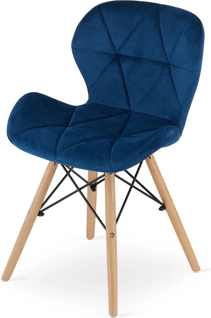LAGO VELVET kék étkezőszék