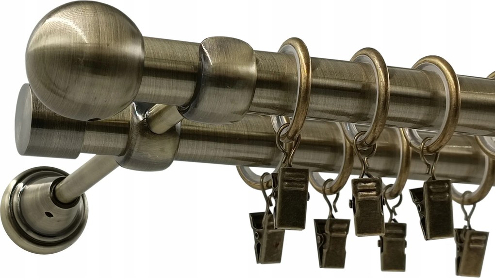 Dupla Golyós Függönykarnis Antik Ø19+19mm 360cm