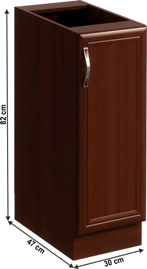 Alsószekrény D30, jobbos, dió Milano, SICILIA