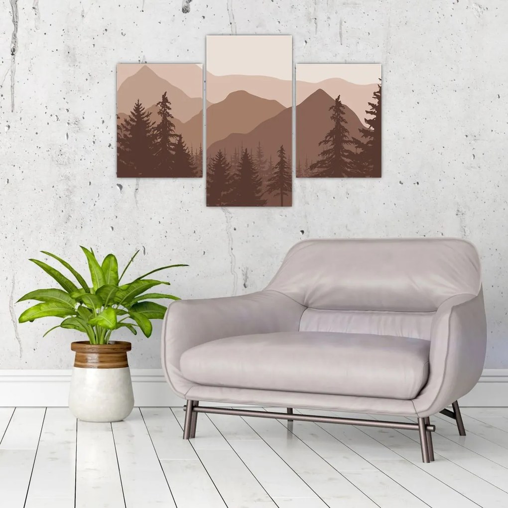 Kép - Barna hegyek N⁰2 (90x60 cm)