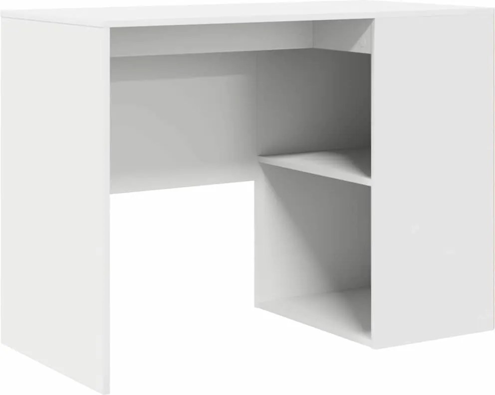 vidaXL Asztal polcokkal tárolóval Fehér 102 x 50 x 75 cm Faanyag