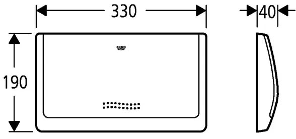 GROHE 37053SH0 - Öblítő nyomólap CLASSIC 330 × 190 mm fehér