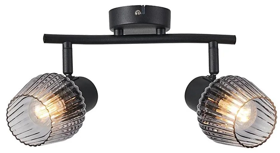 Prezent 14101 - Spotlámpa OASIS 2xE27/60W/230V fekete/füstös