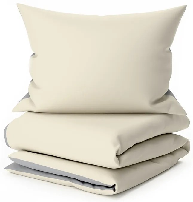 Pamut ágynemű MONOCHROMATIC krémszürke Ágyneműhuzat mérete: 70 x 90 cm | 140 x 200 cm