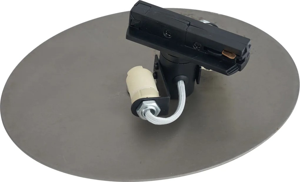 Modern, ágyúszürke mennyezeti lámpa sínrendszerhez, 1 fázisú, 2-lámpás - Iconic Pulley