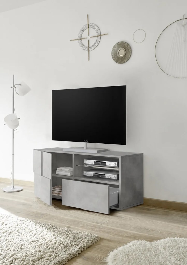 DAMA Kis Beton TV Szekrény 1 ajtós 1 fiókos 121cm