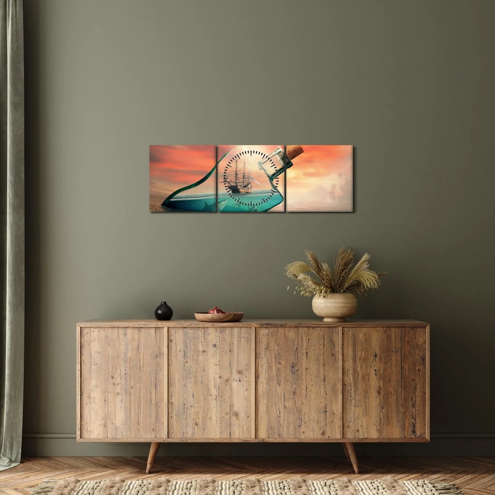 Kép - Élet a palack (órával) (90x30 cm)