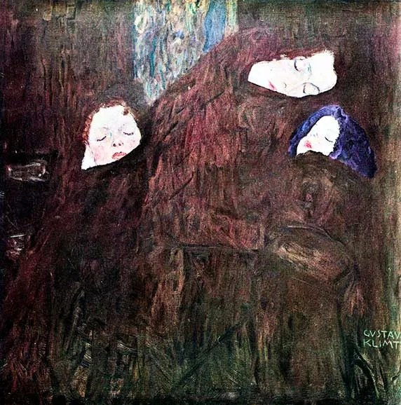 Gustav Klimt - Anya és gyermeke üvegkép, falikép