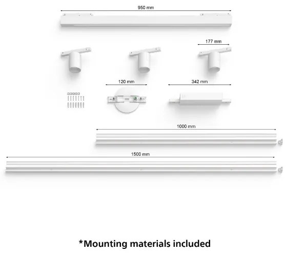 Philips-KÉSZLET 4xLED RGB Dimmelhető lámpa sínrendszerhez Hue LED RGB/44,6W/230V