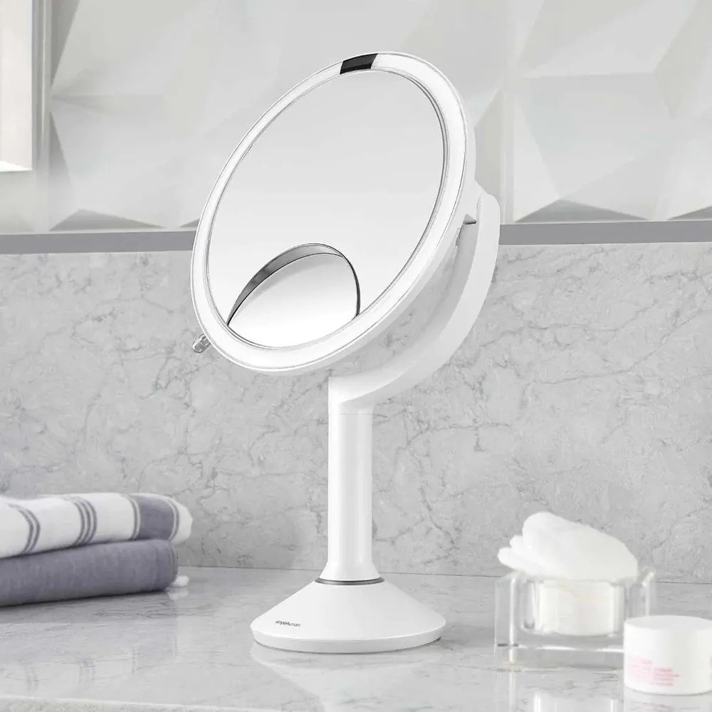 Kozmetikai tükör világítással-nagyítós (ötszörös) ø 20 cm Sensor Trio – simplehuman