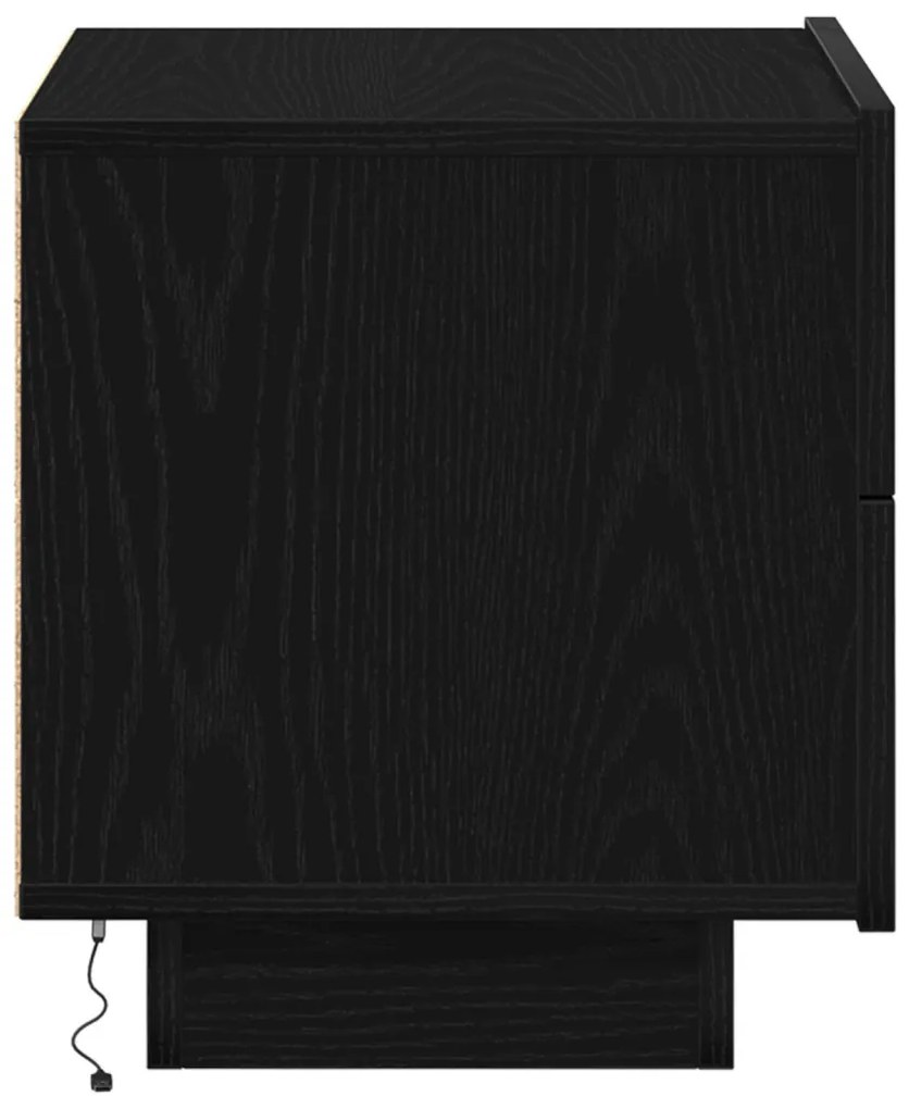 éjjeli szekrény LED világítással fekete tölgy 70 x 36 x 40.5 cm
